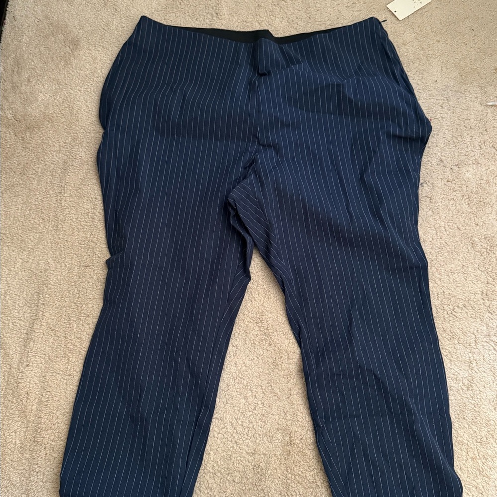 Women’s Plus Size Navy Pinstripe Pants - Size 20